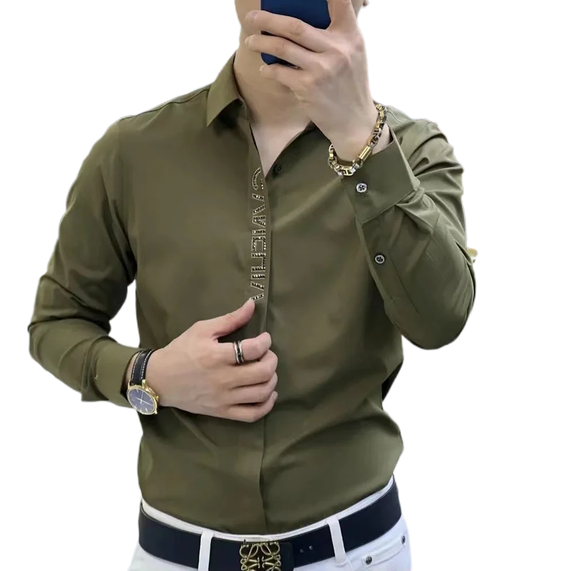 Men's shirt Long Sleeve Spring and Autumn Business Breathable Non-Ironing Shirts High Quality Tops