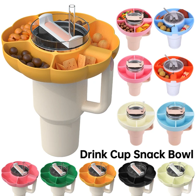 Snack Bowl for Stanley Cup 40oz Tumbler Silicone Snack Tray Cup Accessories  Reusable Snack Ring for Car Cup Holder Cinema Home
