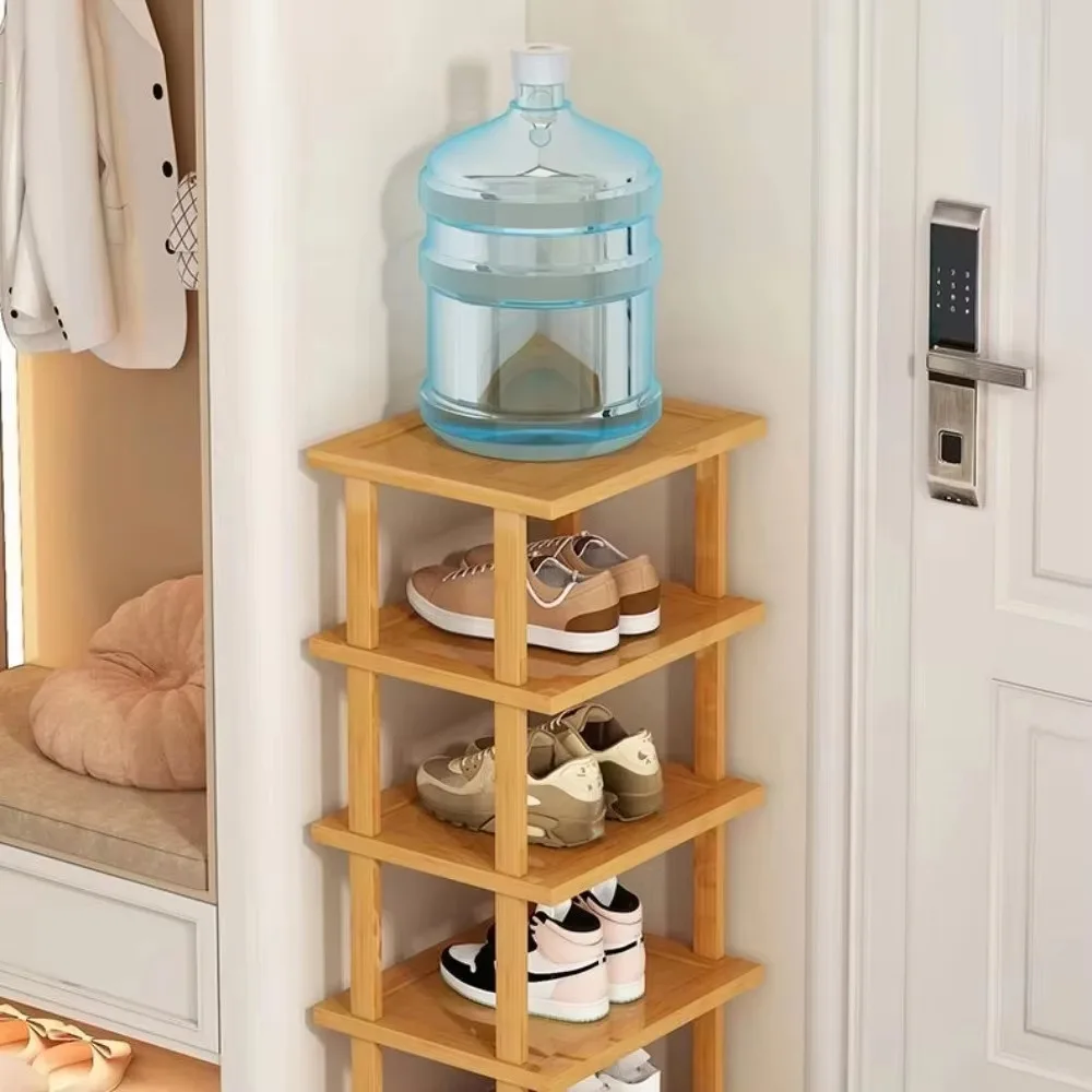 Bamboo Shoe Rack Multi-Layer Stackable Shoe Organizer Wall Corner Storage Racks Space Saving Shoes Cabinet Diy Storage Shelves shoe rack,shoe organizer,shoe cabinet