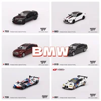 MINIGT 1/64  703  BMW M4 CSL Black Sapphire Model Car 691  BMW M4 GT3 #7 Diecast Automotive Model Toys Gift Decorations 1