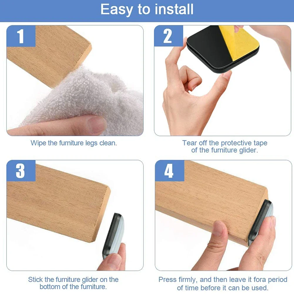 Furniture Gliders 20PCS Feet Square Floor Mover Pads For Household Hardware