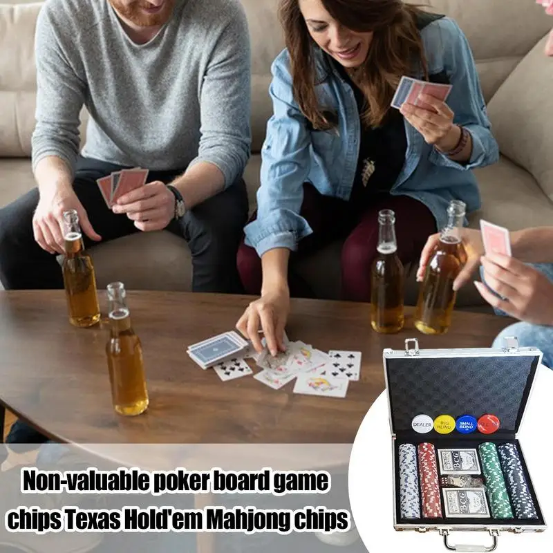 Poker Chips Set Professional Poker Sets Counting Counters Chips Set Aluminum Case Game Nights poker chips