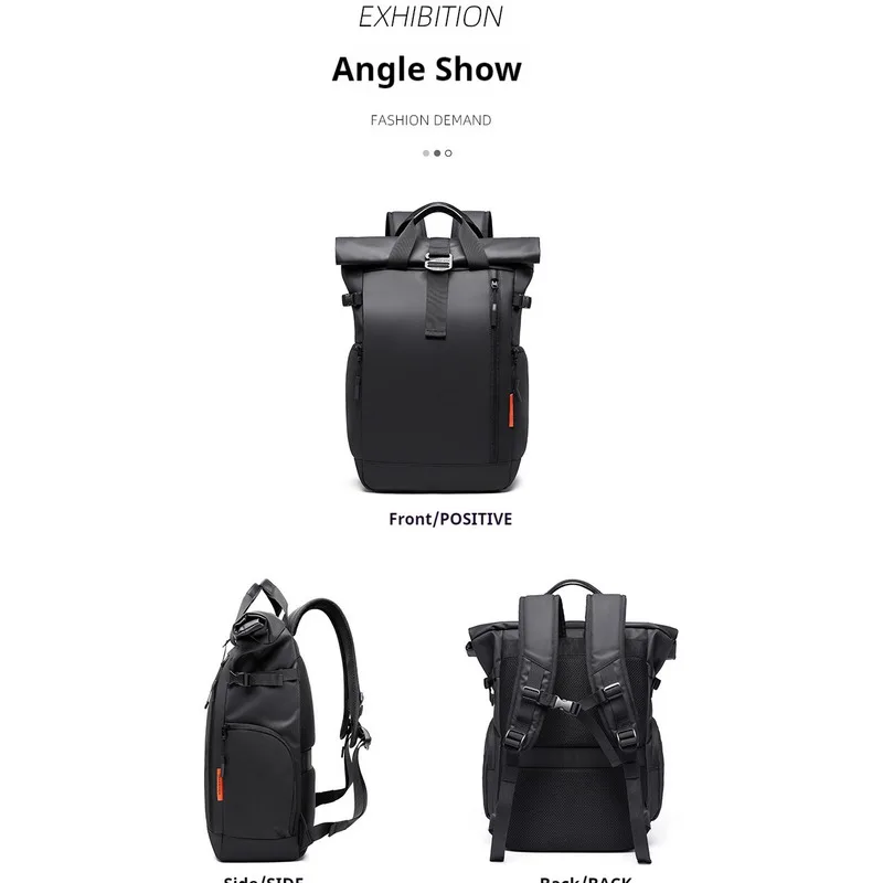 KK 2024 New Men's, Fashionable Computer Student Backpack, Large Capacity City Travel Bag, Waterproof Oxford Cloth Men's Backpack