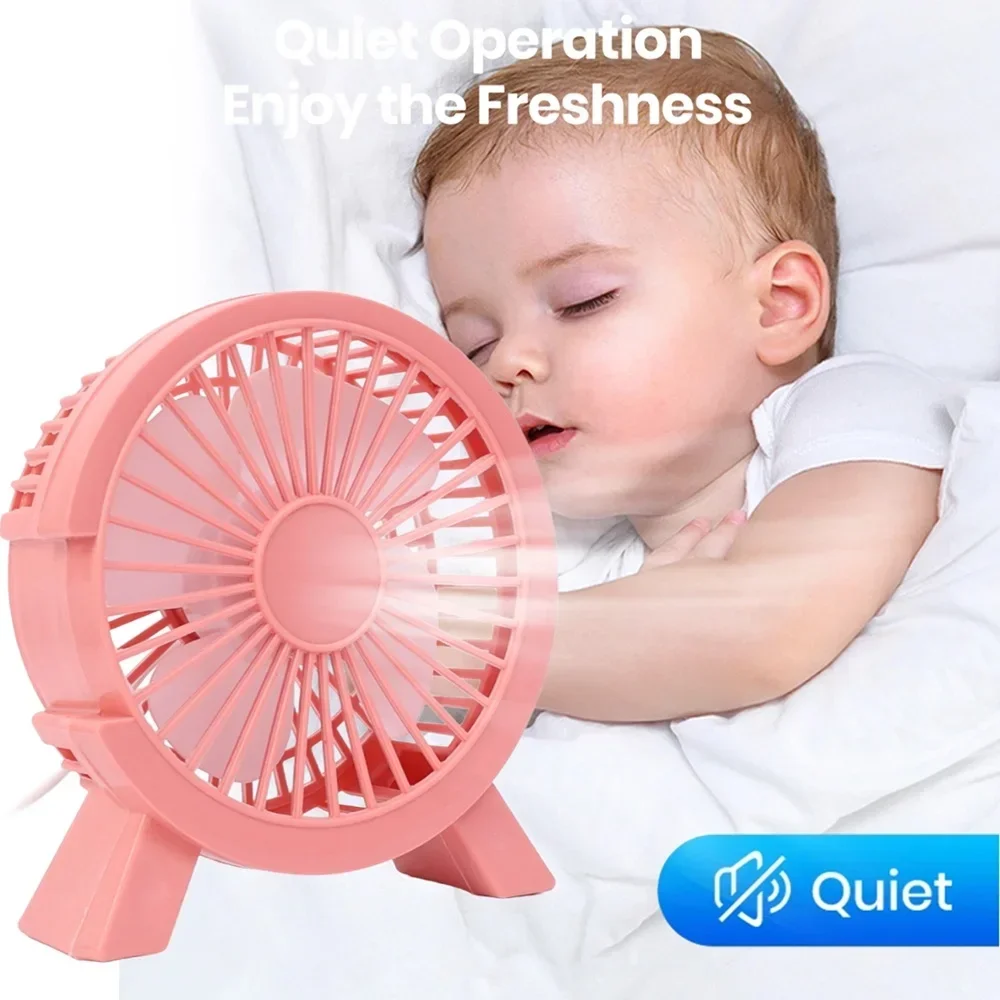 Portable USB Fans Cooling Fan Mute Ultra Quiet Suitable For Home Desk Office Bedroom Silent Table Standing Mini Desk Fans