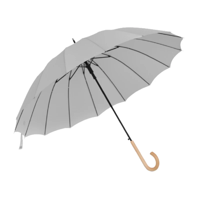 Women's Curved Handle Automatic Umbrella Long Handle Umbrella Sunny and Rainy Large Straight Curved