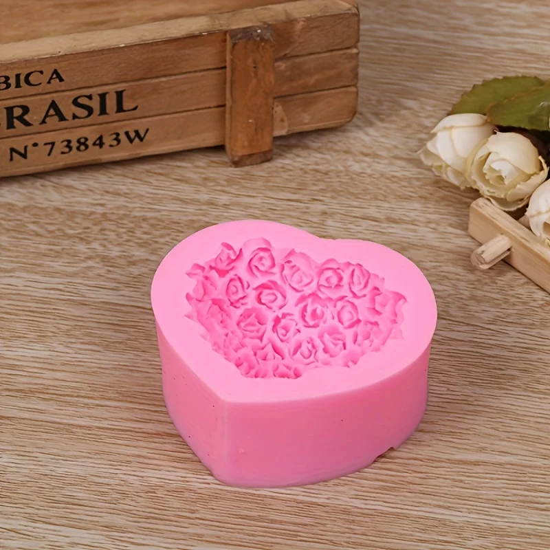 DIY Heart & Rose Candle Silicone Mold - Valentine's Day Decoration Image 6