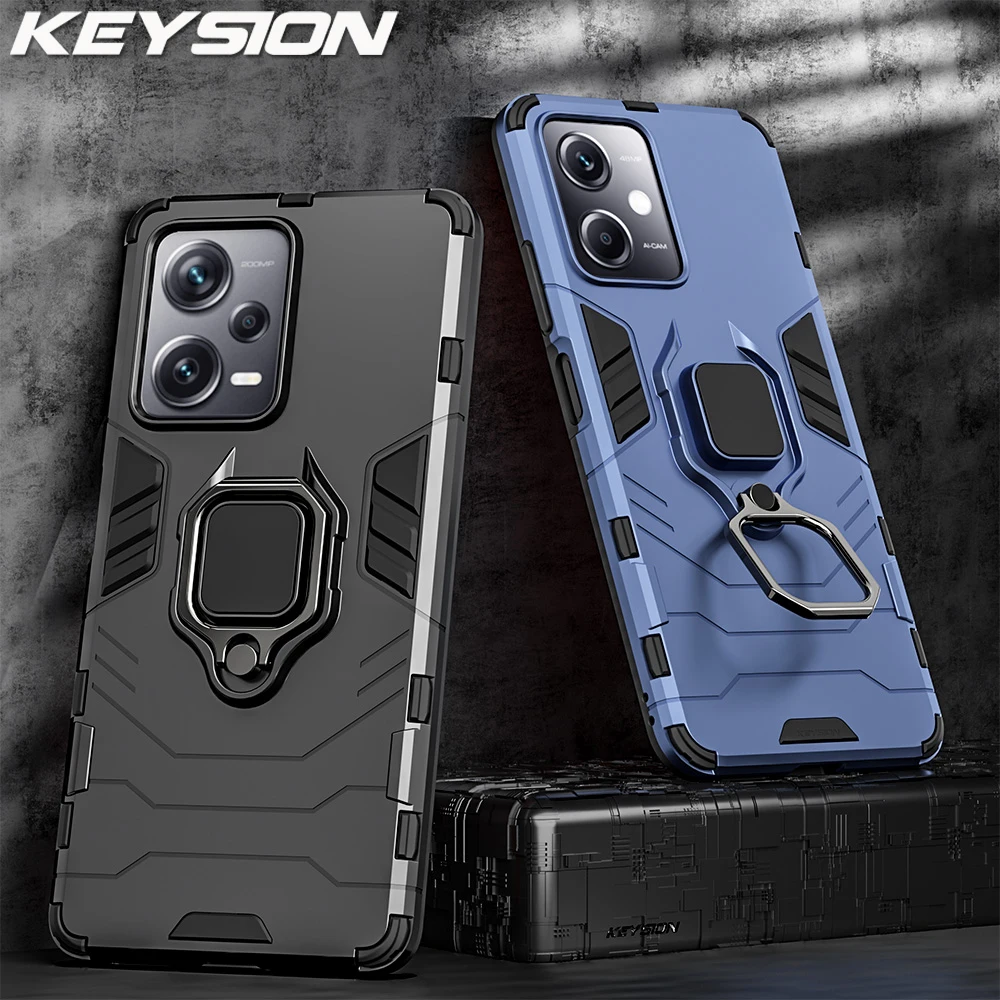 Shockproof Heavy Armor Hard Case with Stand for Redmi Note 12 Pro Plus Note  12S Note 11 Pro Note 11S Note 10 Pro Note 10S Redmi 12C 10C Xiaomi 11T Pro  Xiaomi