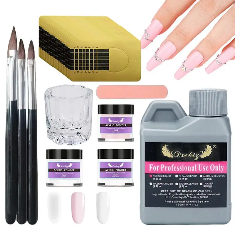 

Acrylic Nail Set Kit Multifunctional Nail Supplies Long Lasting Nail Styling Tool For Women Acrylic Application Home DIY & Salon