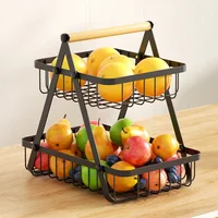 2/3 tier fruit storage basket vegetable basket countertop storage rack Spice snack storage box Suitable for kitchen bathroom 1