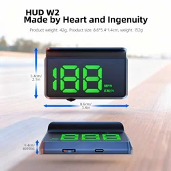 Enhanced Car HUD Head - Up Display with Dual Data and High Refresh Rate (W2)