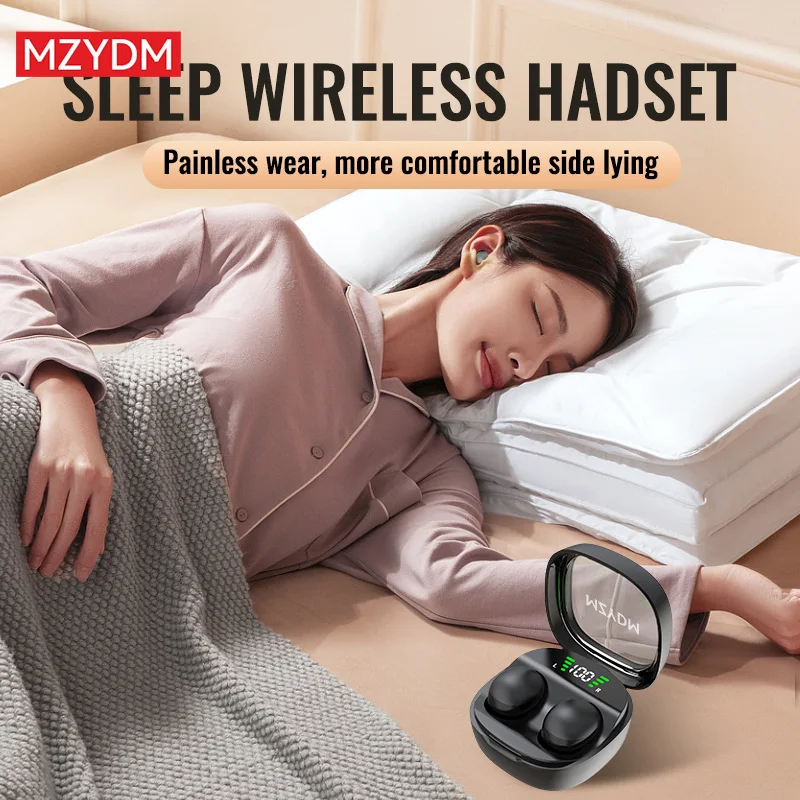 Compact Wireless Bluetooth Earbuds with Hi-Fi Bass and Sleep-Friendly Design