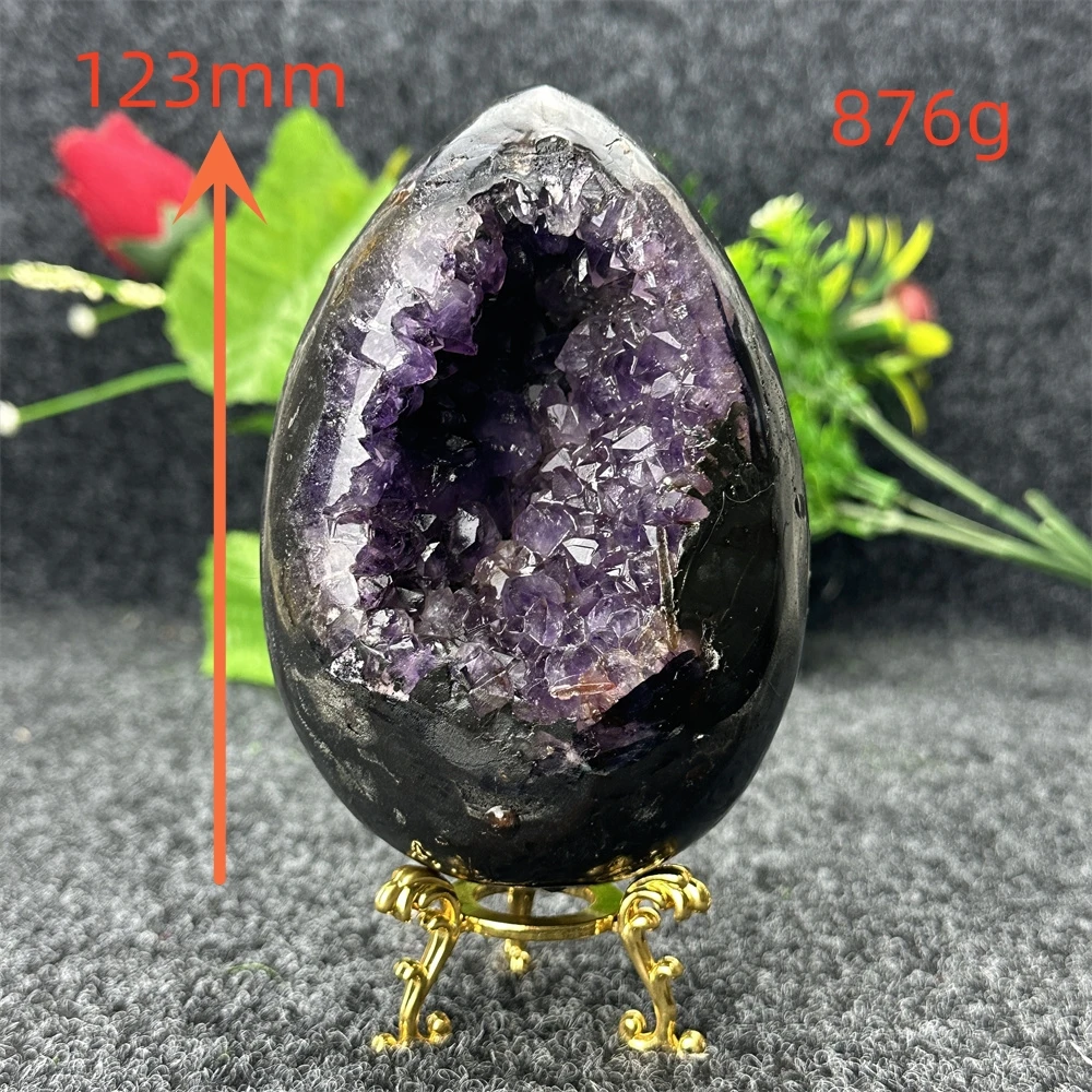 

Natural Amethyst Mini Egg Geode Quartz Cluster Crystal Mineral Specimen Treatment Aura Feng Shui Witchcraft Meditation Spiritual