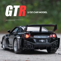 1:32 Skyline Ares Nissan GTR CSR2 Alloy Sports Car Model Diecast Metal Racing Car Model Simulation Sound and Light Kids Toy Gift 2