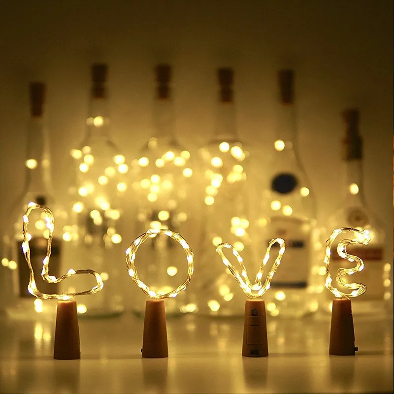 

3/5/10/20pcs Copper Wire String Lights Party Christmas Wedding Bar Lamp LED Cork Shaped Bottle Stopper Light Holiday Decoration