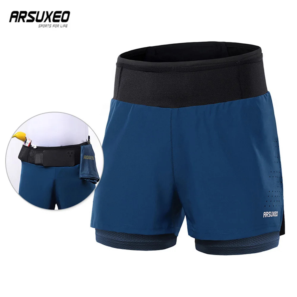 ARSUXEOMenRunningShortsOutdoorSportsJoggingShortPantsGym