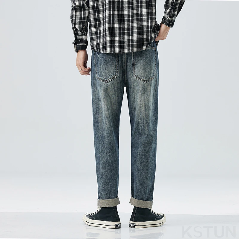 KSTUN Mens Vintage Baggy Pants Men Harem Jeans Loose Fit Casual Streetwear Spring and Autumn Men's