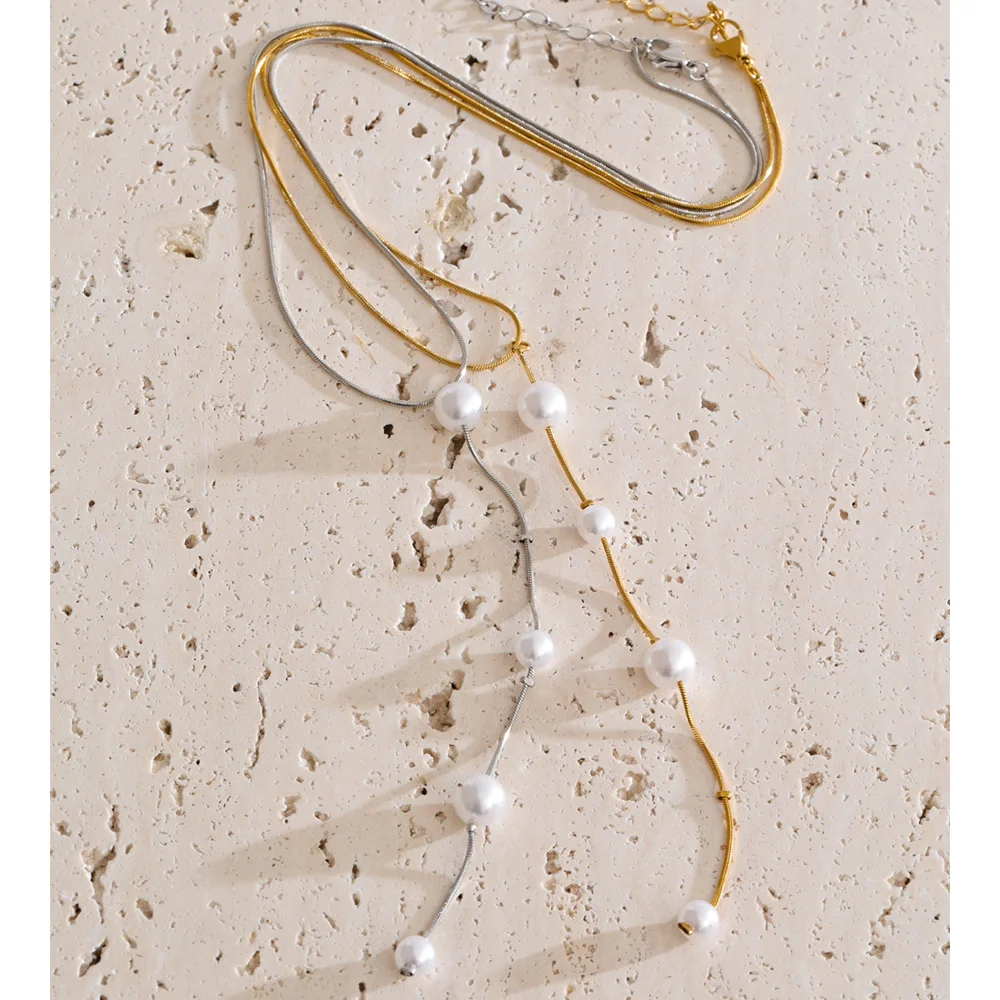 Yhpup Stainless Steel Drop Necklace