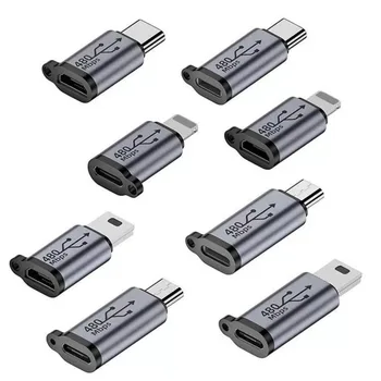TypeC Female to Mini USB/Type C Female to Micro USB/Micro USB Female to Type C/Micro USB Female to Mini USB Connector Adapter 1
