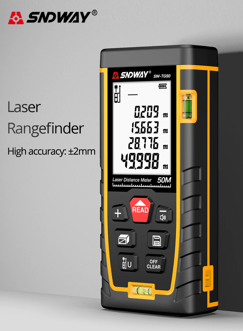 SNDWAY 50M 70m 100m 120m Laser distance meter/laser range finder measure tape la