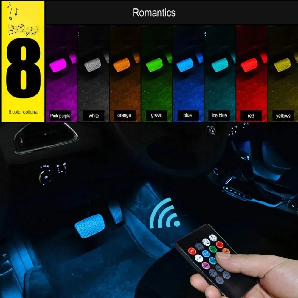 Multicolor LED Interior Ambient Light Strips for Cars - Decorative Automobile Atmosphere Lamps