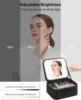 Makeup Organizer with Mirror Light 3 Adjustable Brightness Travel Train Case Cosmetic Bag Portable Storage Partition Waterproof 2