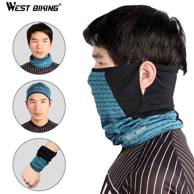 WEST BIKING Half Face Mask Ice Silk Breathable Cycling Mask Summer Sunscreen Cycling Cap Running Fishing Bicycle Headgear 5