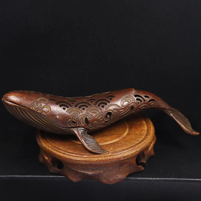 小さな銅のクジラ,装飾品,動物の置物,家の装飾,リビングルームの