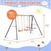 Outdoor Swing Sets for Backyard, 440lbs Load Capacity Swing Stand  , Heavy Duty A-Frame Metal Outdoor Swing Set for Kids 2