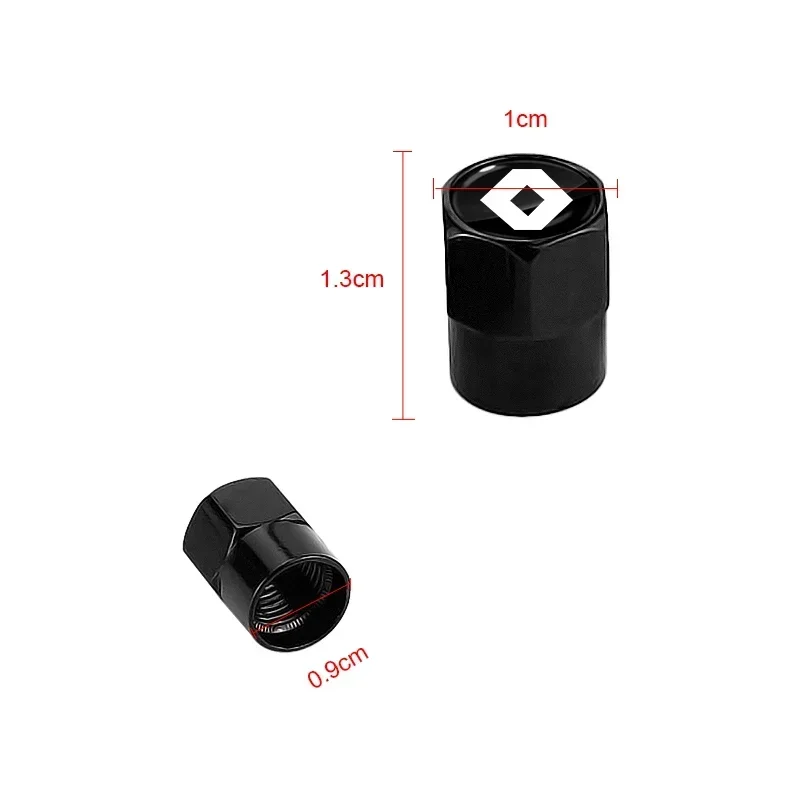 New 4Pcs Car Wheel Tire Valve Caps Air Stem Covers Accessories For Renault RS Megane 2 3 Twingo Clio Kwid Sce Captur Trafic Kwid