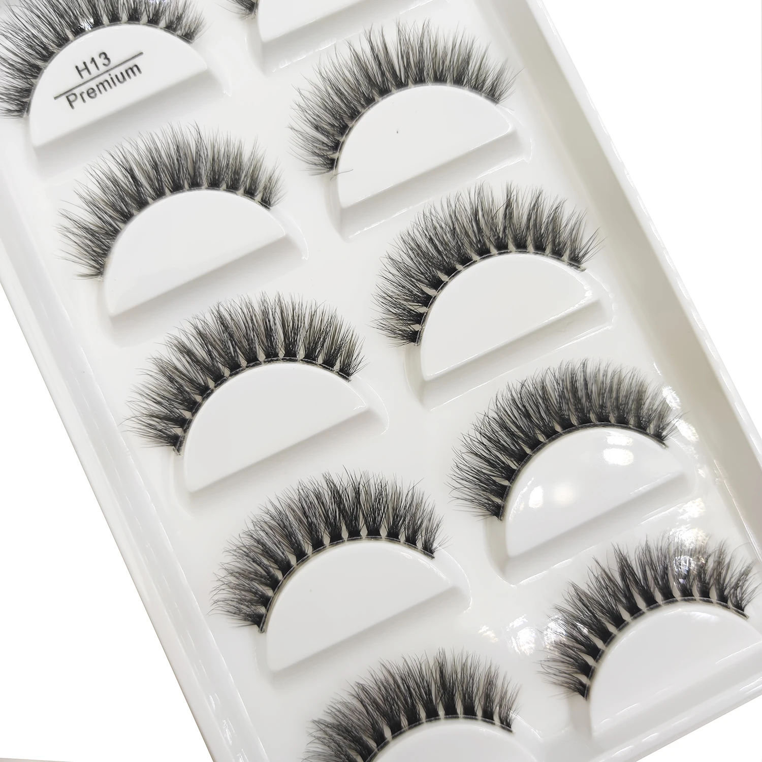 Transparent 3D Mink Eyelashes, Natural Clear False Eye Lashes, Soft Invisible Eyelash, Wispy Makeup Faux Cils, H13 X08, 5 Pairs 6