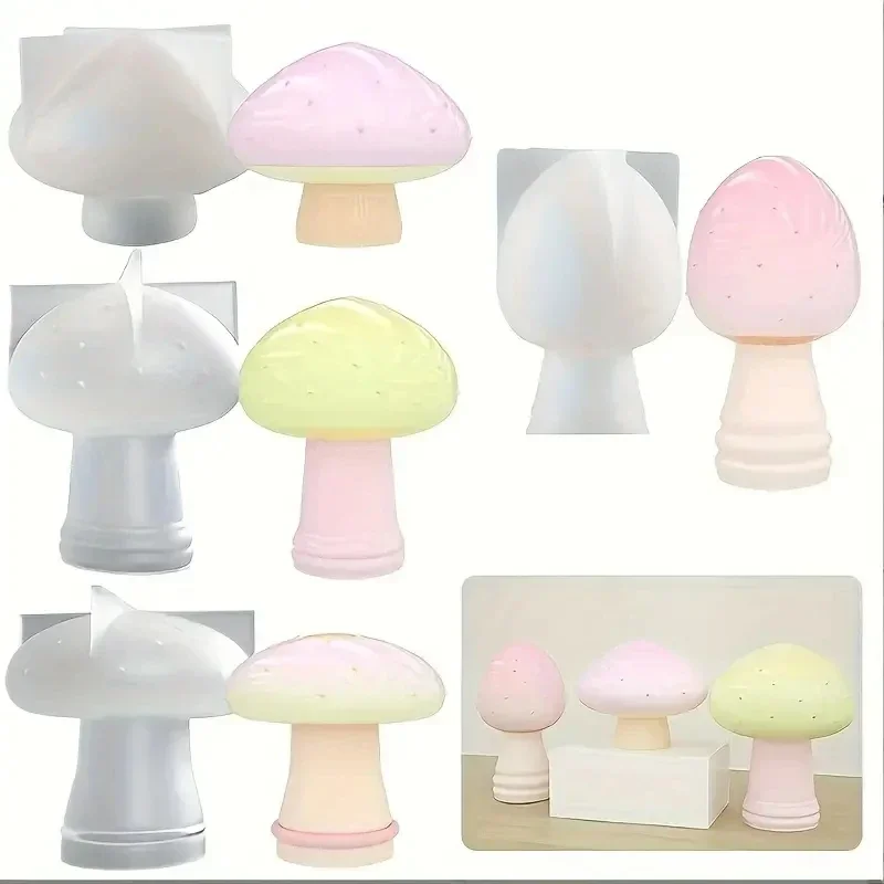 TREABEAR 3 stampi in silicone per funghi, stampi in silicone per colata autunnale, stampi in gesso per versare, stampi in silicone per candela, per
