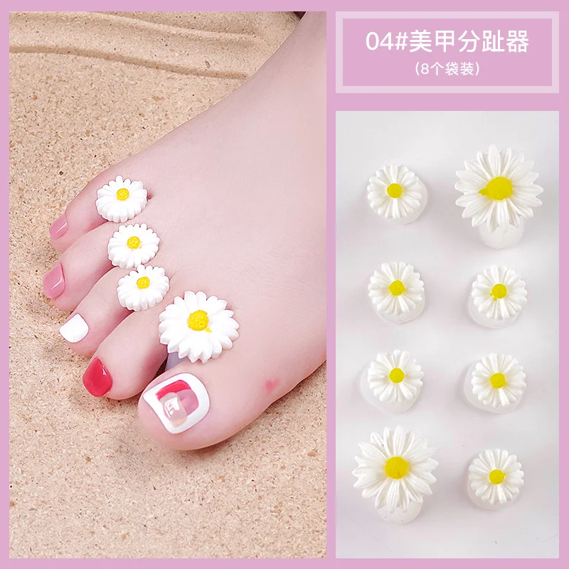 24 Separatori Per Dita A Fiore In Silicone + 3 Sacchetti – 2,2 E 1,5 Cm – Per Manicure E Pedicure, Multicolore
