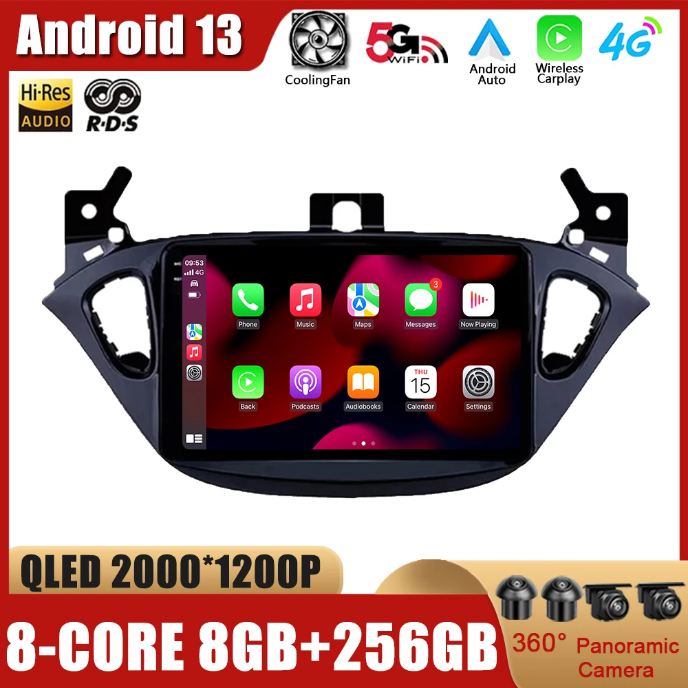 Autoradio Android 9" Per Opel Corsa E/Adam - 8 Core, 4+64GB, Wireless CarPlay/Android Auto, Telecamera Posteriore - Foto 7