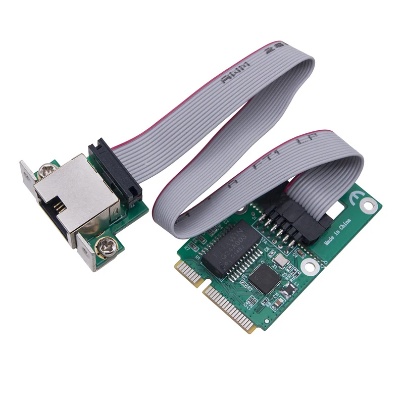 NEW Mini PCIE Gigabit Ethernet Network Adapter RTL8111H/RTL8111F Chip 10/100/1000Mbps Mini PCI Express to RJ45 COM Port Lan Card — view 2