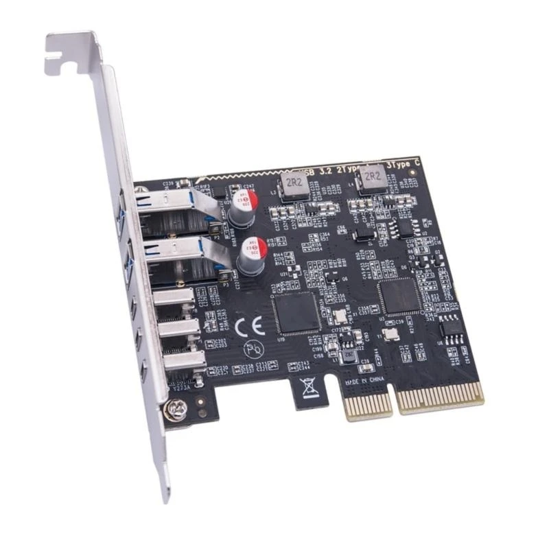 Q5WA 10Gbps USB Expansion Card for Desktop Use with Type A and Type C PCIE 4X Card