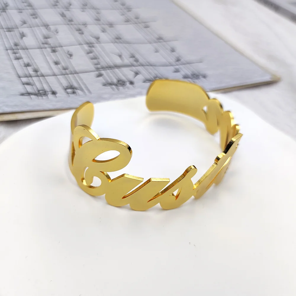 Fils Personality Exaggerated Punk Bangle Custom Name Stainless steel en's and Women's Bracelet 2021 Fashion Jewelry Party Gift rechicgu women egyptian snake headband headpiece upper arm cuffs armlet bangle bracelet earring jewelry cosplay party accessory