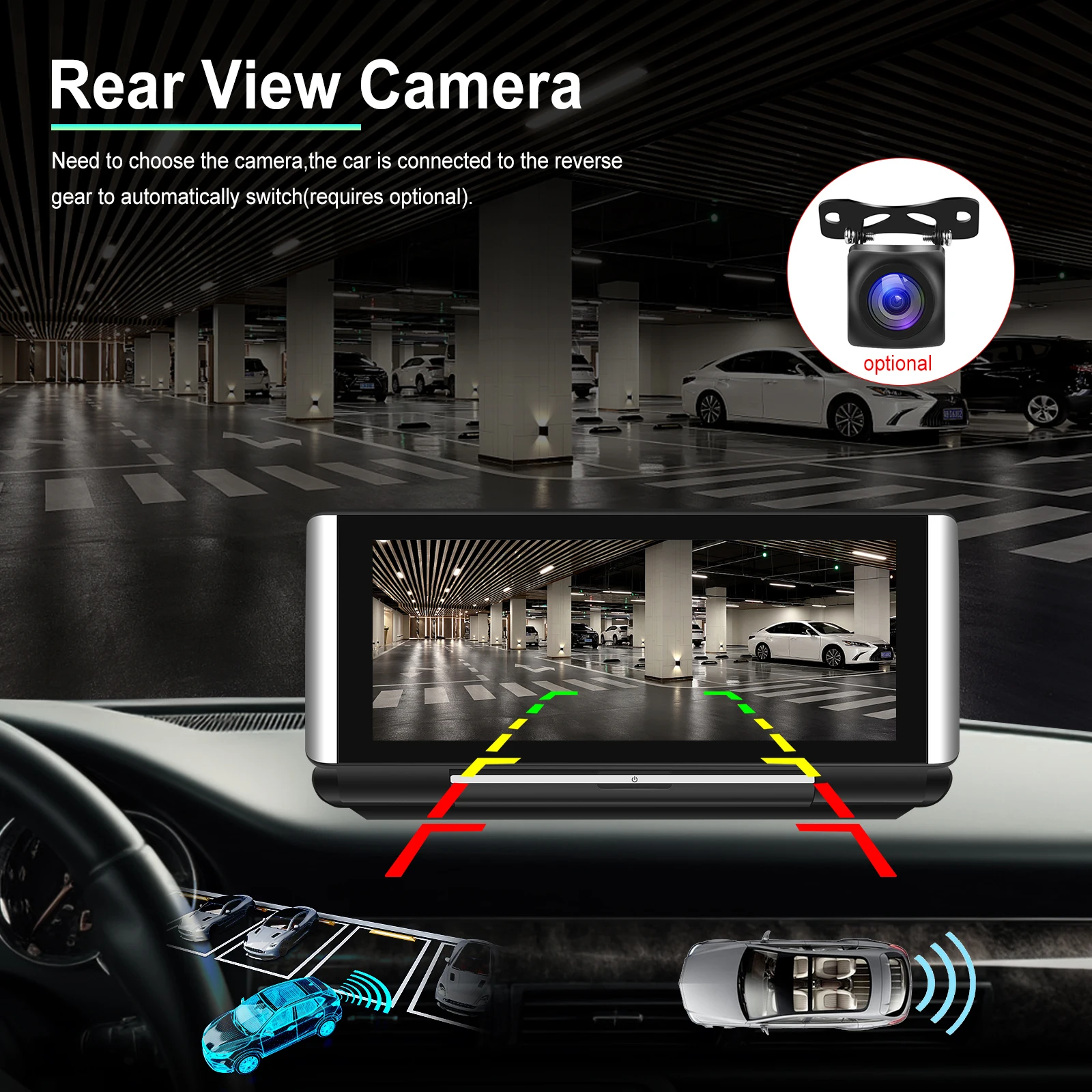 Podofo 6.86" Car Monitor Carplay Android Auto Screen Portable Smart Player Bluetooth Music Voice Control For Toyota Honda Hyundai,car stereo,touch screen display,car display,video carplay adapter