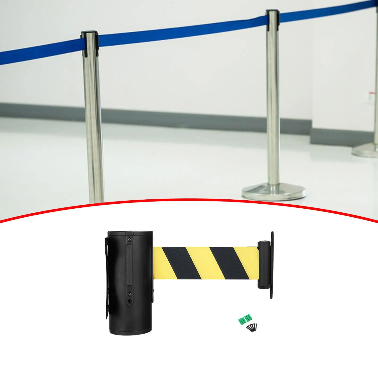 Wall Mounted Retractable Belt Barrier Queue Line Divider Wall Control Barrier for Hotel Store