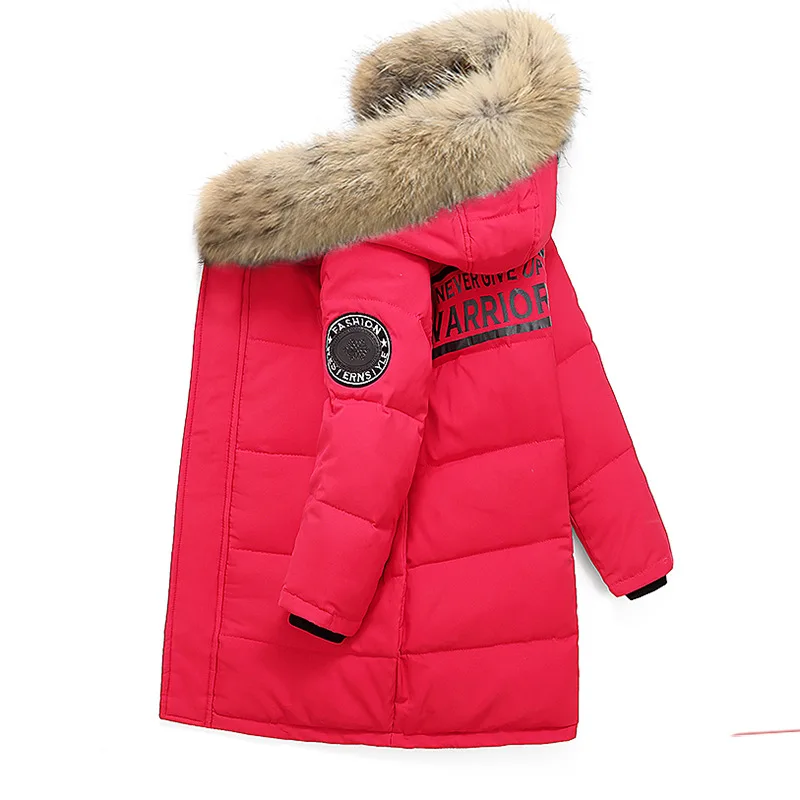 Russian Winter Children Boy Down Jacket Hooded Waterproof Thicken Warm Boy Outerwear Coat 4-14 Years Kids Teenage Parka
