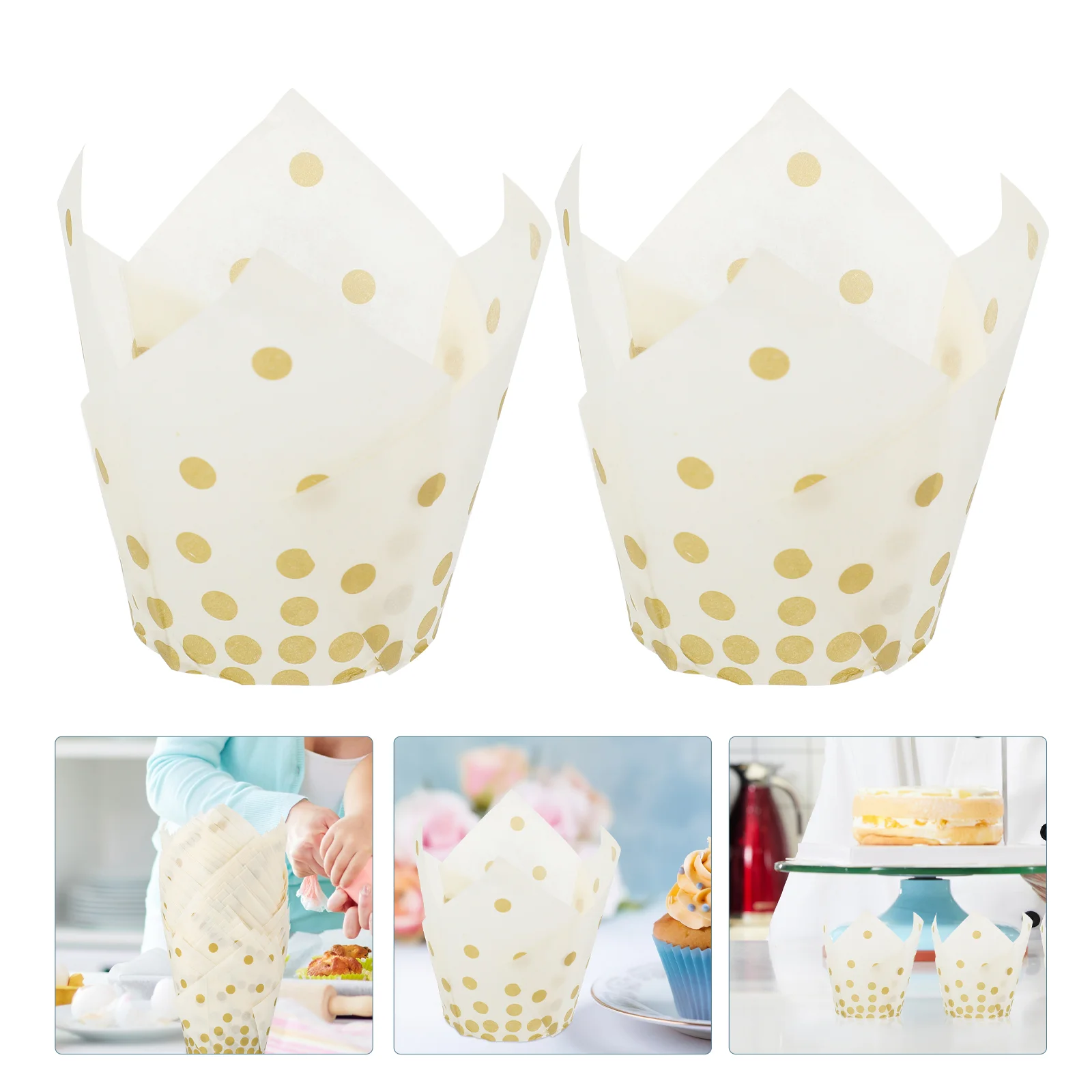 

50 Pcs Wrapping Cups Muffin Cases Wedding Liners Cupcake for Party Holder