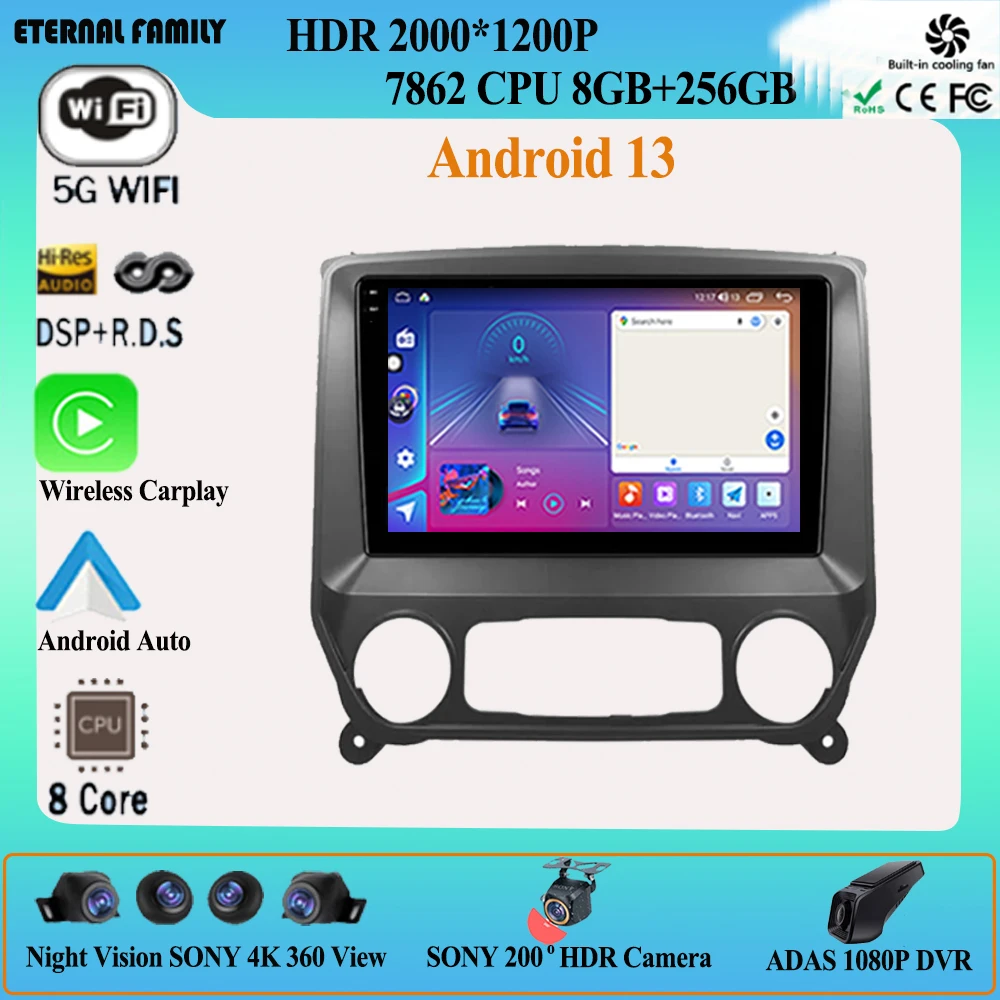 

For Chevrolet Silverado3 GMTK2 Colorado 2013-2019 Android Car Stereo Unit Multimedia Radio Video Player GPS Wireless Carplay 4G