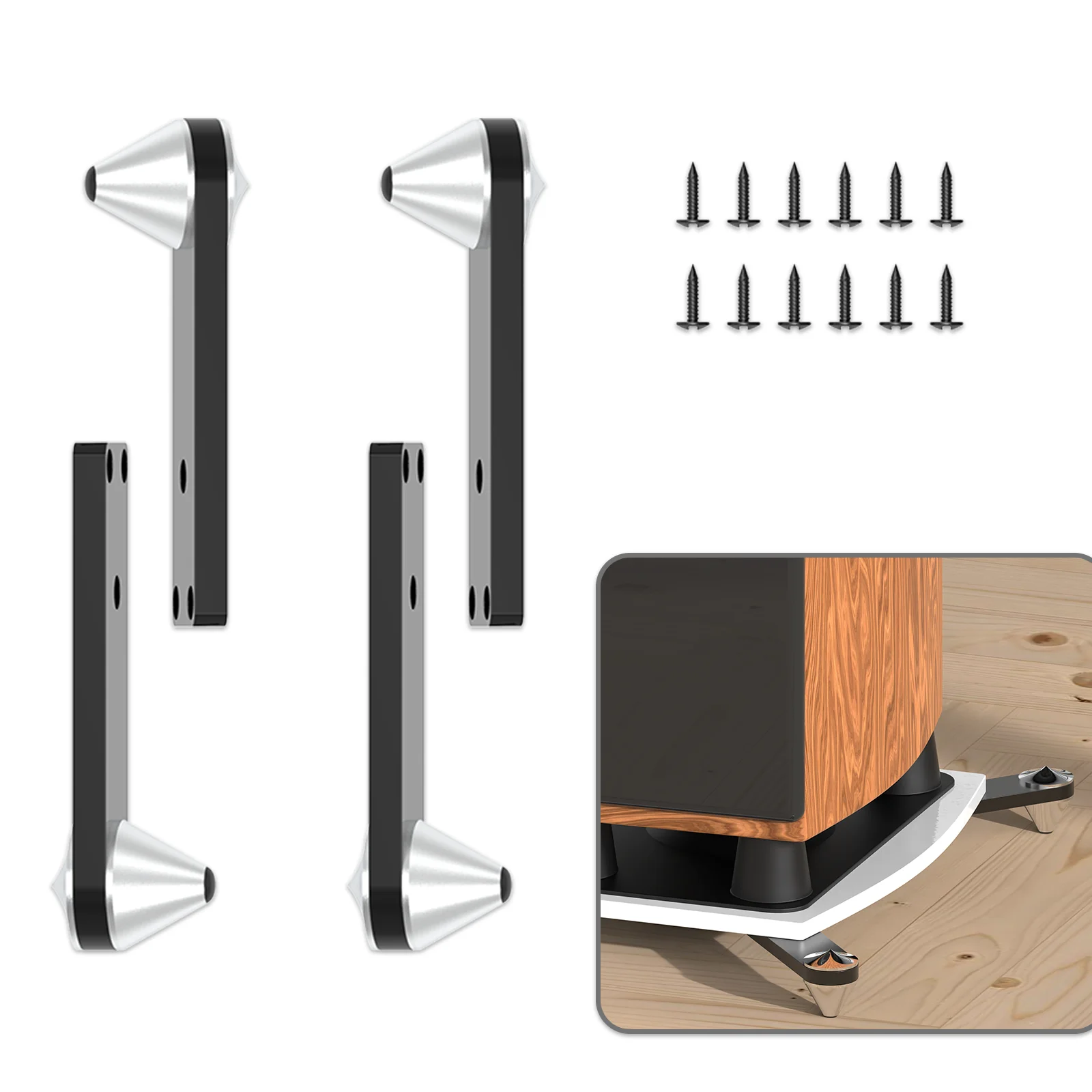 4 Punte Isolanti Per Altoparlanti In Rame - Supporti Anti-Vibrazione Per HiFi, 11x60 Mm - Foto 10