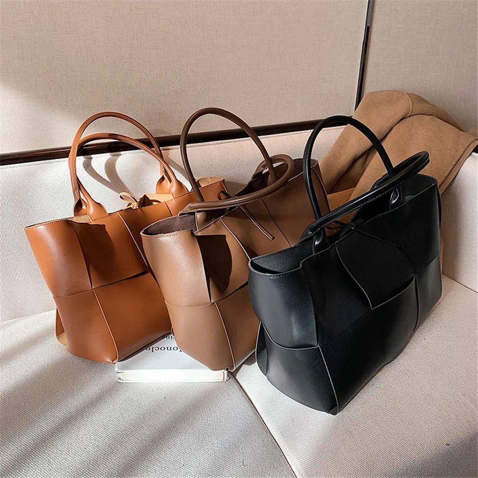 Handbag Tote Bag Famous Brand Large Weave Tote Bags Leather Shoulder Bags for Women Designer Luxury Lady Top-handle Luxury Sac