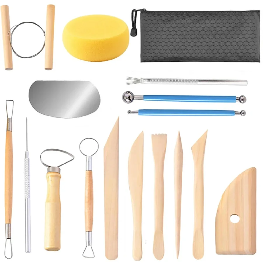8/17pcs Pottery Sculpting Tools Set Ceramic Detail texture Shaping Blade Clay Modeling Stainless Steel Kit Carving Hole Punch pottery sculpting tools clay sculpting tools pottery tools clay craft tool