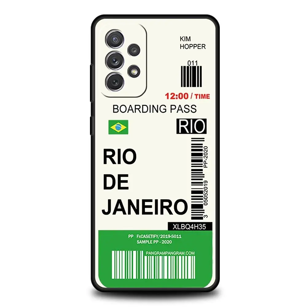 World City Travel Ticket New York London Phone Case Cover