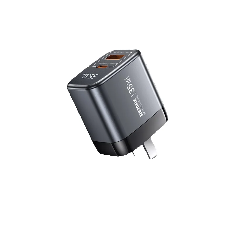 syct REMAX 35W/45W/67W GaN A+C Smart Display Fast Charger For Mobile Phones, Compatible With China, UK, And EU Standards_voghion.com