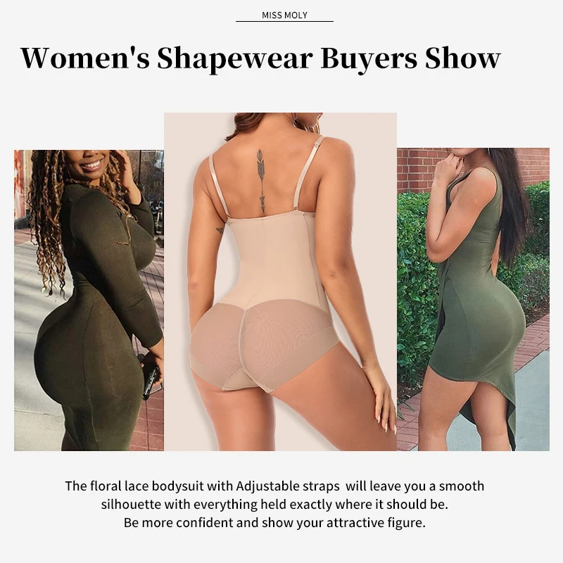 Sexy Lace Bodysuit Shapewear Body Shaper With Cup Tummy Control Women Belly Sheath Waist Trainer Reductive Slimming Underwear