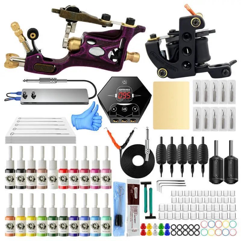 

Motor machine set tattoo machine power hook line pedal 20 color tattoo pigment 5ml tattoo needle handle plus accessories