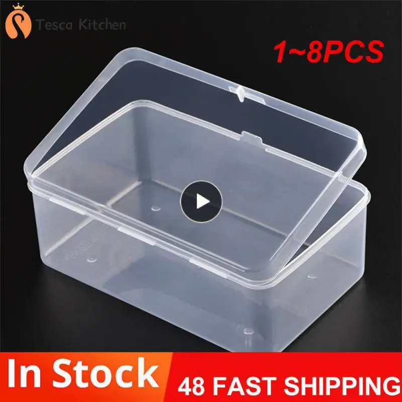 1~8PCS Top Selling Transparent Plastic Storage Box Clear Square  Multipurpose Display Case Plastic Jewelry Storage Boxes Multiple – Meximus  Mart