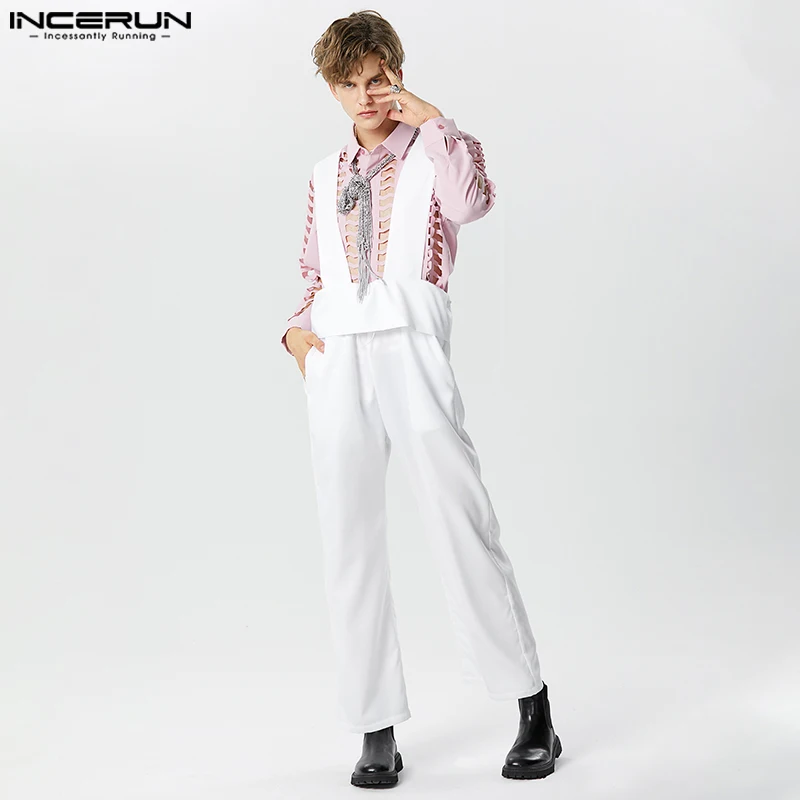 

Stylish Hot Selling Men's Bodysuits INCERUN Solid All-match Cmfortable Silhouette Rompers Casual Streetwear Male Jumpsuits S-5XL